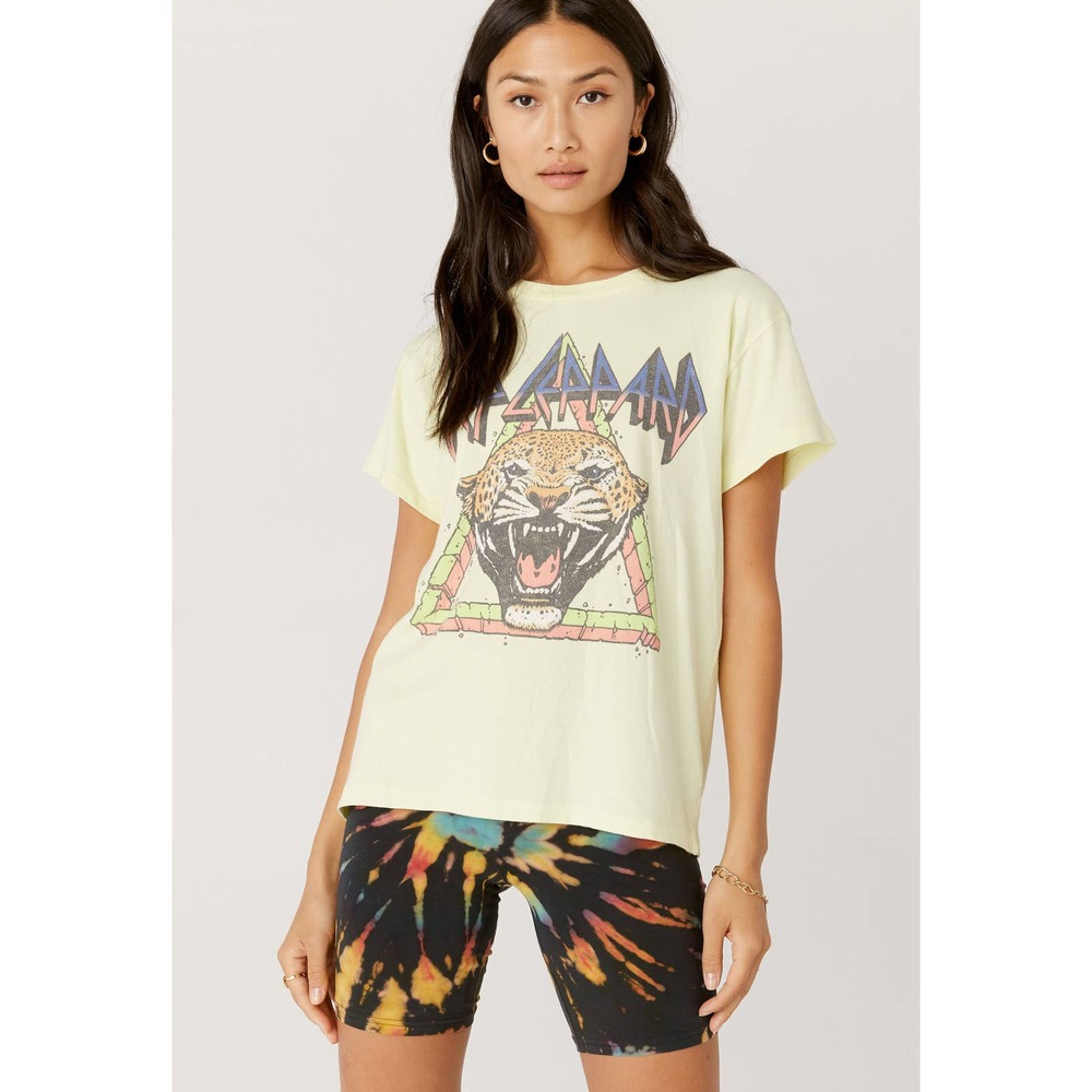 Daydreamer Beige Def Leppard Rock Til You Drop Tour Tee Women's Size Large